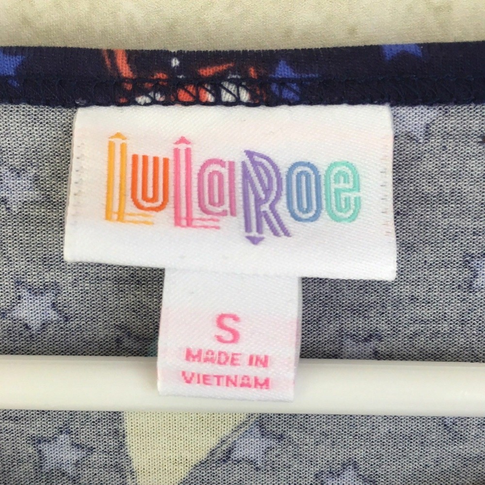 LuLaRoe Women's Size Small Americana 4th of July Fireworks Irma Hi-Low Tunic NWT - Picture 4 of 7